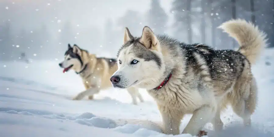 chiens nordiques neige