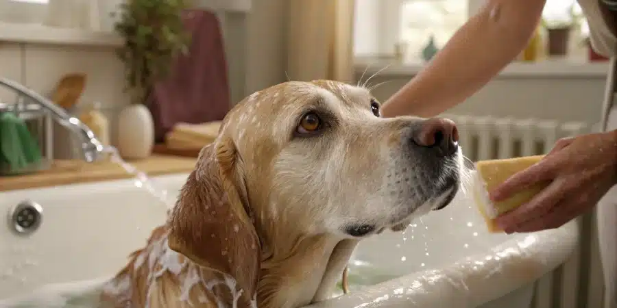 lavage du chien
