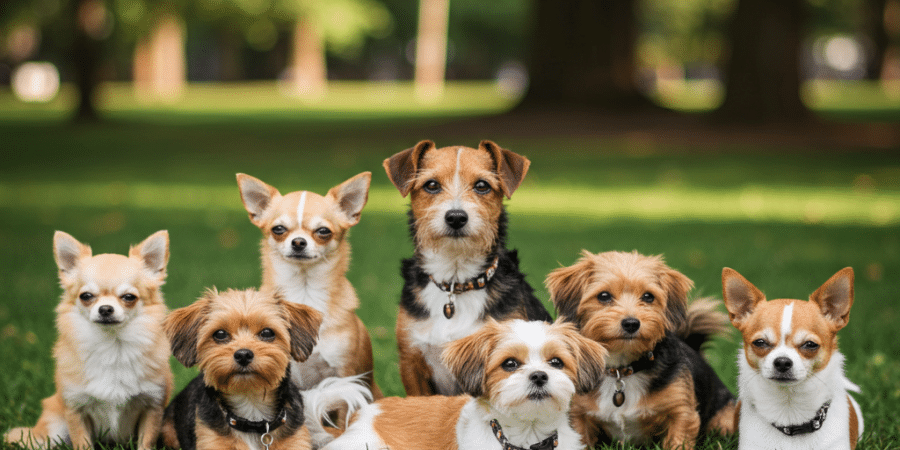 groupe de petits chiens de différentes races